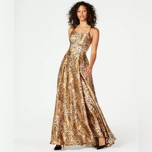 Betsy & Adam leopard print Maxi Gown